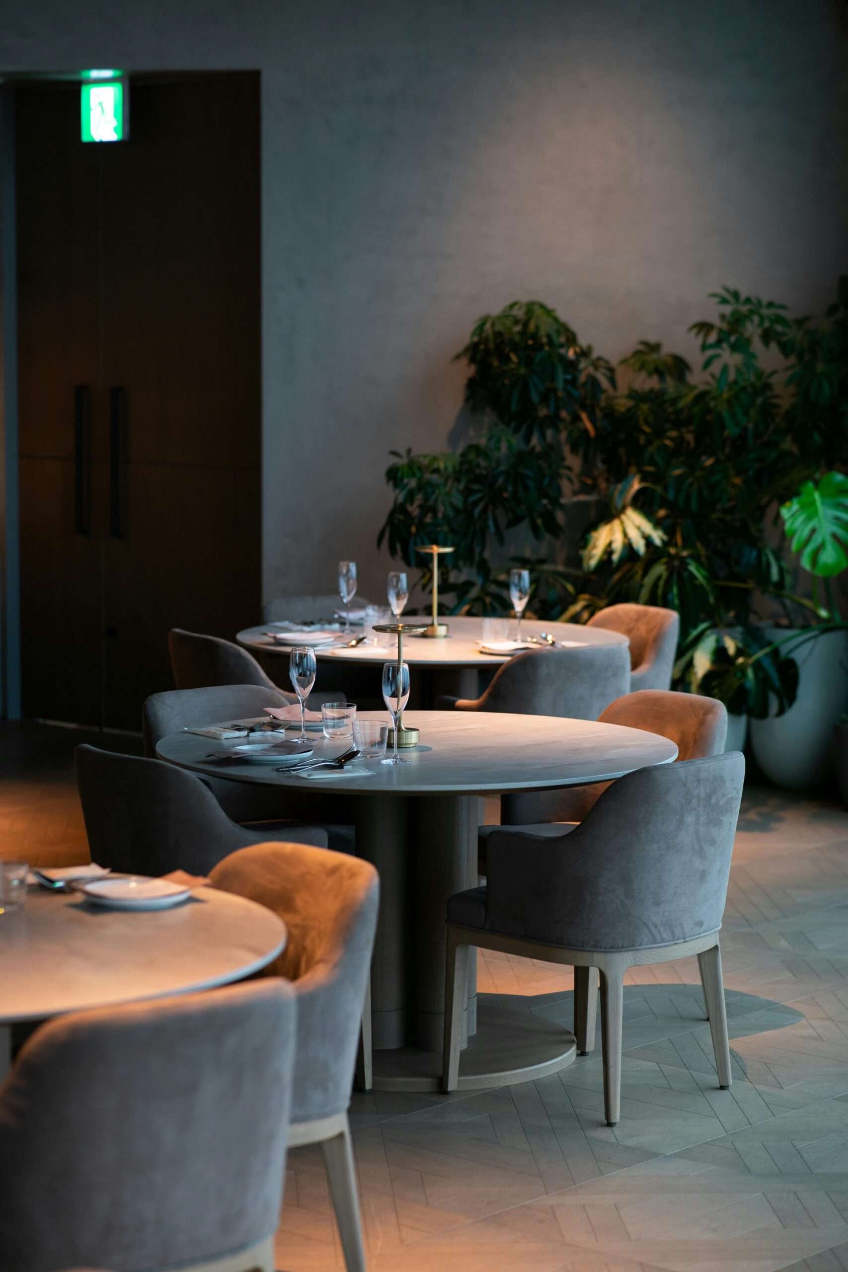 Cozy dining setup with elegant decor in a Tokyo restaurant.